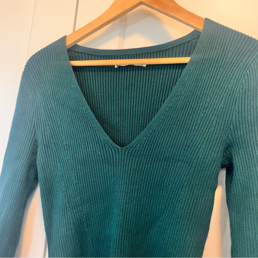 Abercrombie Green Ribbed Bodysuit Large